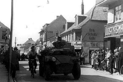 Befrielsen i Roskilde, Skomagergade, 1945